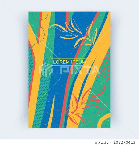 Bright cover layout, vertical orientation. Abstract shapes. Bright cover layout, vertical orientation. Abstract shapes. 108270413