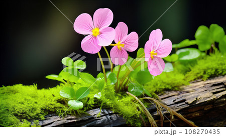 カタバミ(片喰) ピンク色の花 背景素材 カタバミ(片喰) ピンク色の花 背景素材 108270435