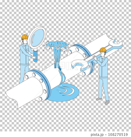 Image of water pipe repair work 108270519