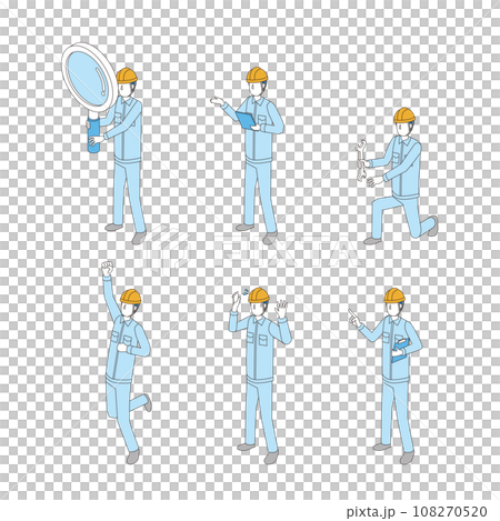 Worker pose illustration set 108270520