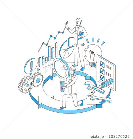 カイゼンプロセスのイメージイラスト カイゼンプロセスのイメージイラスト 108270523