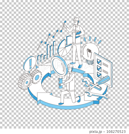 カイゼンプロセスのイメージイラスト カイゼンプロセスのイメージイラスト 108270523