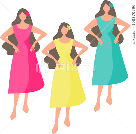 フラダンスを踊る女性たちのイラスト フラダンスを踊る女性たちのイラスト 108270596