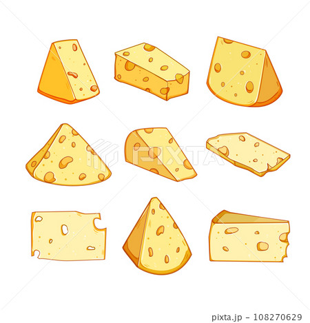 cheese set cartoon vector illustration 108270629