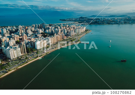 Aerial view of Florianopolis. Urbanistic view of architectural landscape 108270862