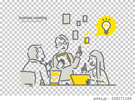 問題解決商務會議簡單時尚的線畫插圖 108271184
