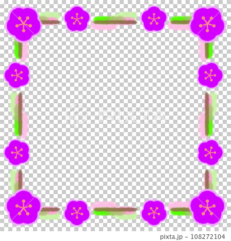 梅花裝飾的長方形框架圖 梅花裝飾的長方形框架圖 108272104
