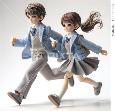 歩く学生服の子供達-Generative AI 108272285