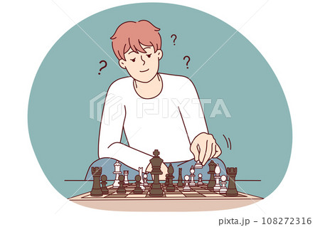 Man playing chess feel frustrated Man playing chess feel frustrated 108272316
