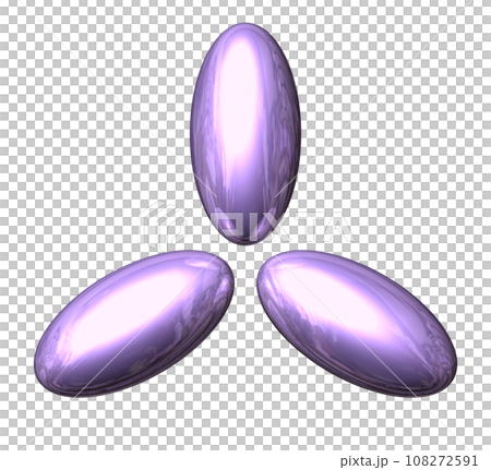 3DCG《3個橢圓球體/橢圓體》紫色、紫色 108272591