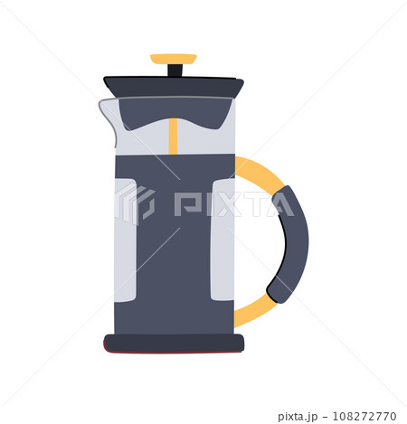 black french press coffee cartoon vector illustration 108272770