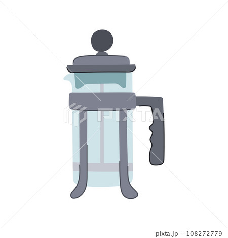 cup french press coffee cartoon vector illustration 108272779
