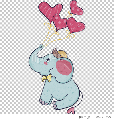character design collection baby elephant Valentine's Day love concept 108272799