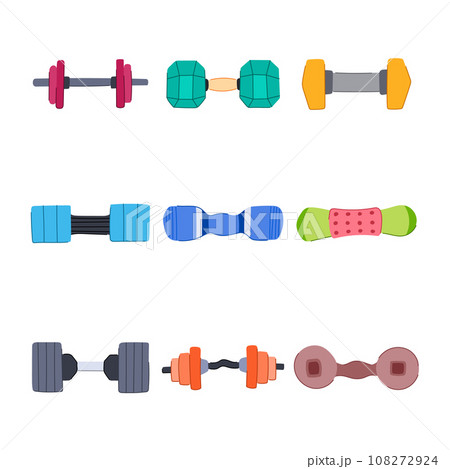 dumbbell set cartoon vector illustration 108272924