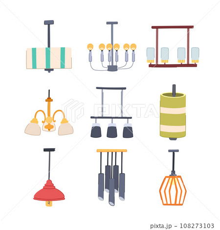 chandelier set cartoon vector illustration 108273103