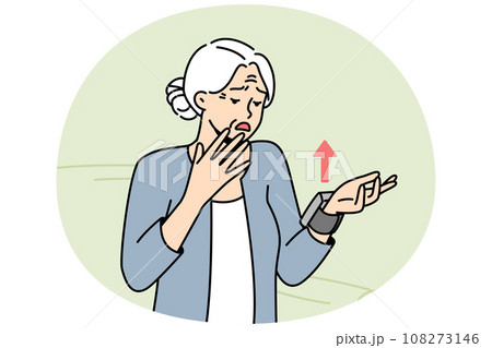Lady felt nervous after seeing bad health indicator Lady felt nervous after seeing bad health indicator 108273146