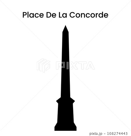 Silhouette of place de la Concorde in black isolated on a white background, vector illustration Silhouette of place de la Concorde in black isolated on a white background, vector illustration 108274443