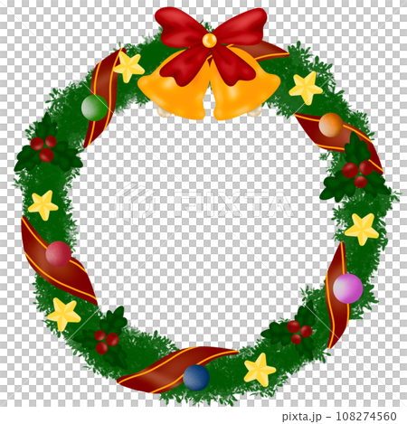 christmas wreath with holly and berries 108274560
