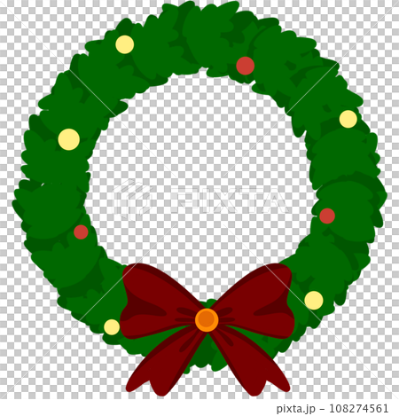 green christmas wreath with tree 108274561