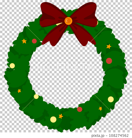green christmas wreath with tree 108274562