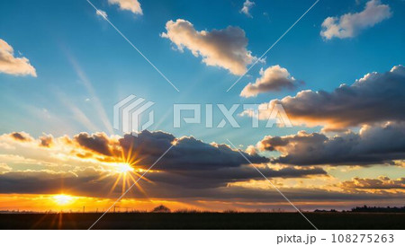 空に向かって伸びる太陽 108275263