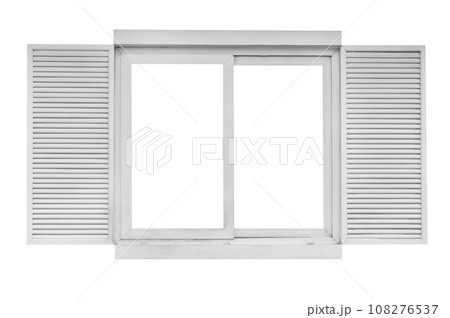 wooden window isolated wooden window isolated 108276537
