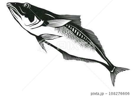 キスの切り絵風イラスト キスの切り絵風イラスト 108276606