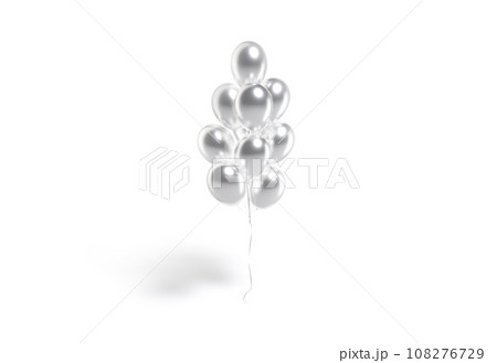 Blank silver round balloon bouquet mockup, front view Blank silver round balloon bouquet mockup, front view 108276729