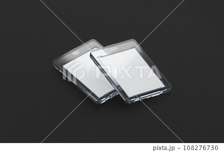 Blank transparent plastic magnetic trading card mockup, dark background Blank transparent plastic magnetic trading card mockup, dark background 108276730