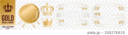 Gold Medal ribbon Vector Gold Medal ribbon Vector 108276818