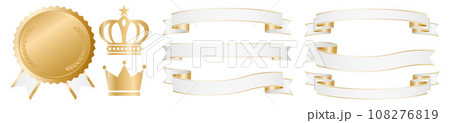 Gold Medal ribbon Vector 108276819