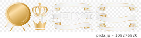 Gold Medal ribbon Vector Gold Medal ribbon Vector 108276820
