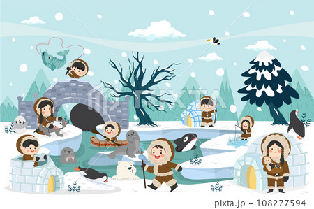 Inuit winter Arctic North pole 108277594
