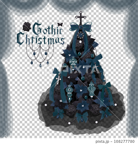 ゴシック　クリスマスツリー　ブルー 108277780