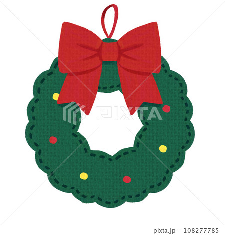 フェルト風のクリスマス飾り(クリスマスリース) フェルト風のクリスマス飾り(クリスマスリース) 108277785