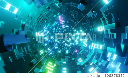 カラフルな光のトンネル Colorful light tunnel 108278332