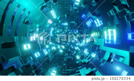 カラフルな光のトンネル Colorful light tunnel 108278334