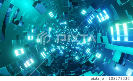 カラフルな光のトンネル Colorful light tunnel 108278336