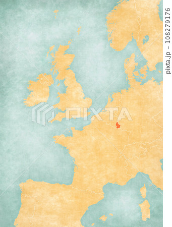 Map of Western Europe - Luxembourg 108279176