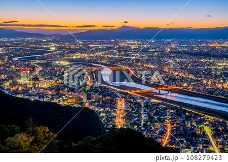 岐阜県 金華山からの夜景 岐阜県 金華山からの夜景 108279423