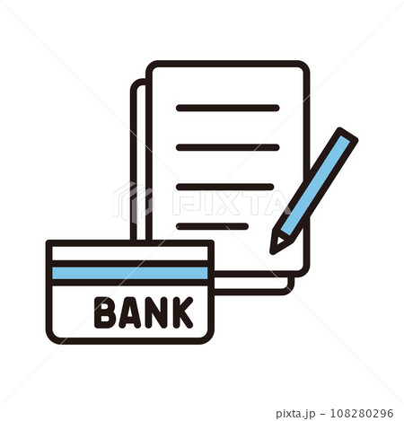 通帳 書類 銀行 手続き アイコン 通帳 書類 銀行 手続き アイコン 108280296