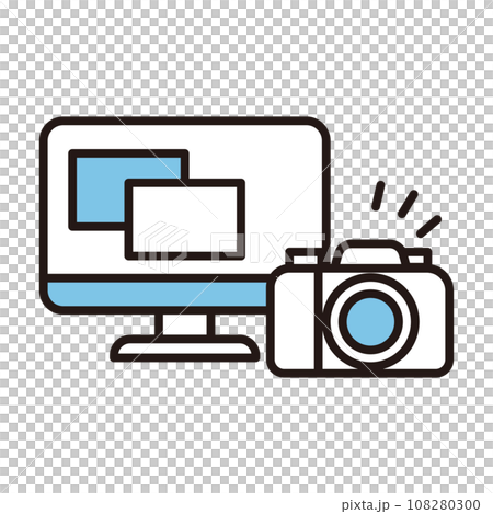 Camera and computer icon Camera and computer icon 108280300