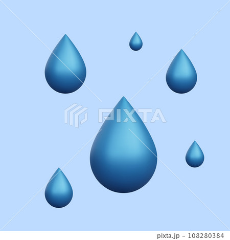 3d realistic water drops isolated on blue background. Raindrops. Vector illustration 3d realistic water drops isolated on blue background. Raindrops. Vector illustration 108280384