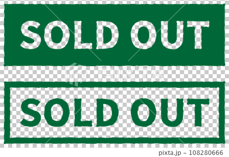 SOLD OUT label green 108280666