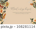 vintage invitation card with watercolor flowers 108281114