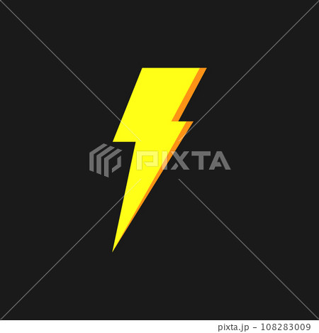 Thunder and bolt lighting elements. Flash icons set. Elestric blitz. Vector thunderbolt on white background 108283009