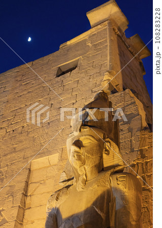 Clopseup view of Statue Of Ramesses II. by The Luxor Temple Luxor. Egypt. 108283228