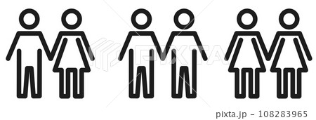 男と女のカップルと恋愛や愛情対象のイラスト 108283965
