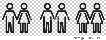 男と女のカップルと恋愛や愛情対象のイラスト 108283965