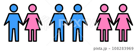 男と女のカップルと恋愛や愛情対象のイラスト 108283969